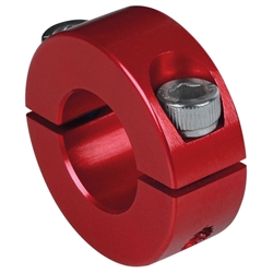 Geteilte Klemmringe aus Aluminium rot eloxiert, Produktphoto
